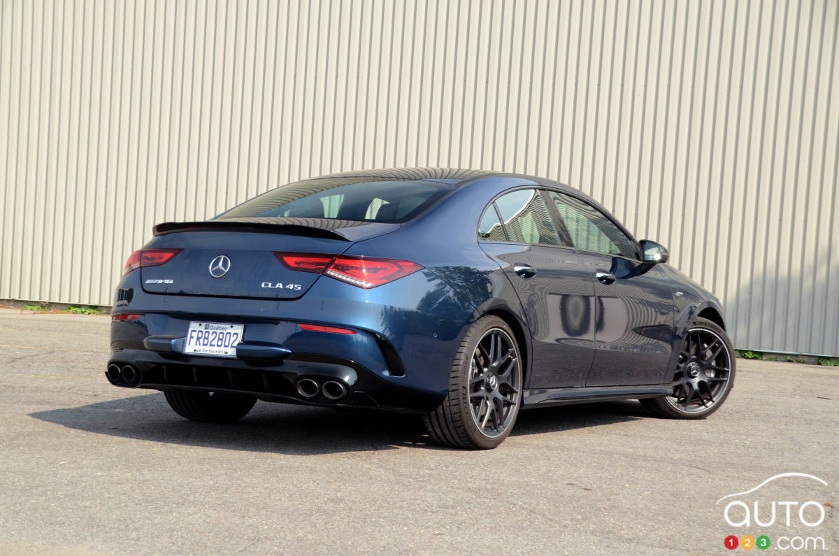 Mercedes-AMG CLA 45 4MATIC+ 2020, trois quarts arrière
